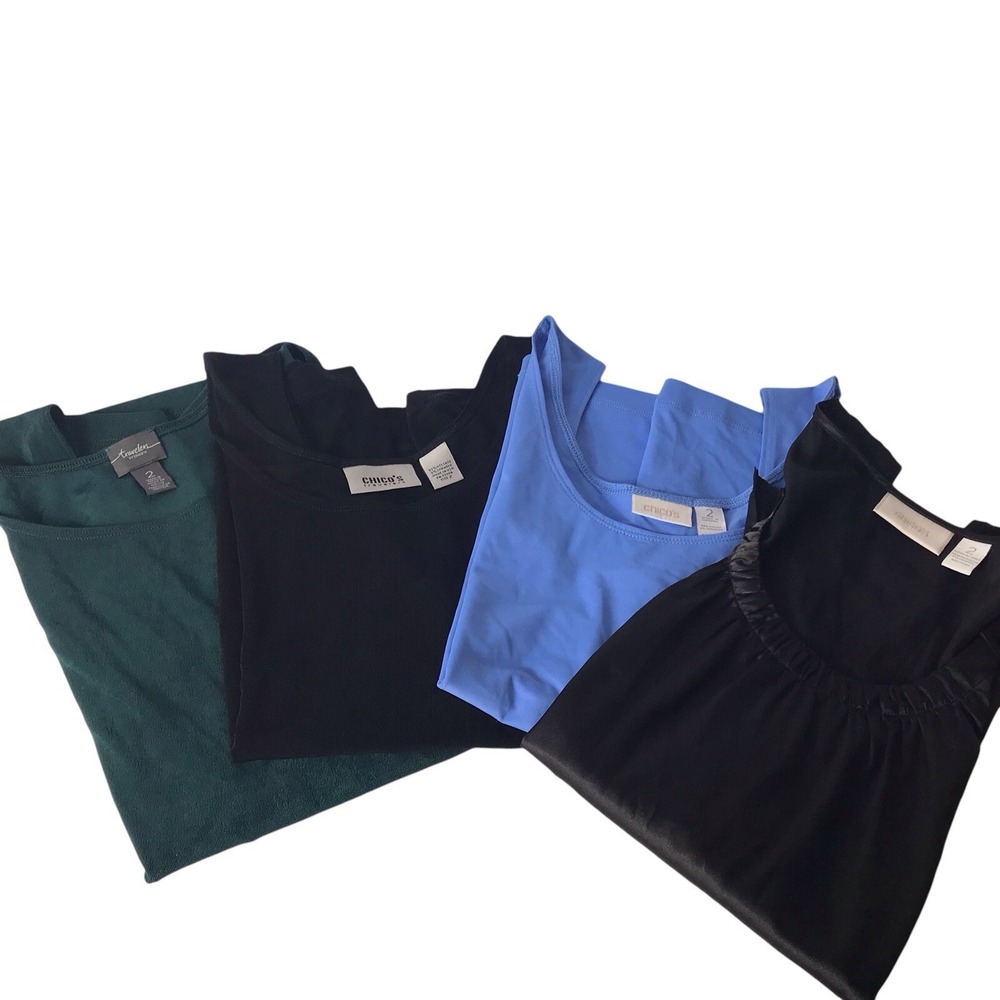 Chicos Lot Of Four Medium Size 12/14‎ Tank Tops Women Layering Capsule Staple
